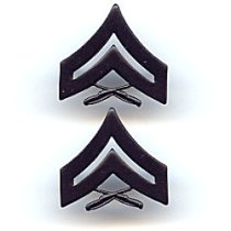 C. Corporal (Cpl) Black Metal Chevrons