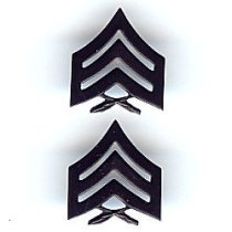 D. Sergeant (Sgt) Black Metal Chevrons