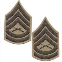 F Gunnery Sergeant (GySgt) Khaki Chevrons